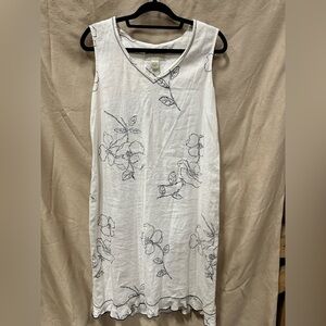 Norton McNaughton Linen floral dress with Black Accents